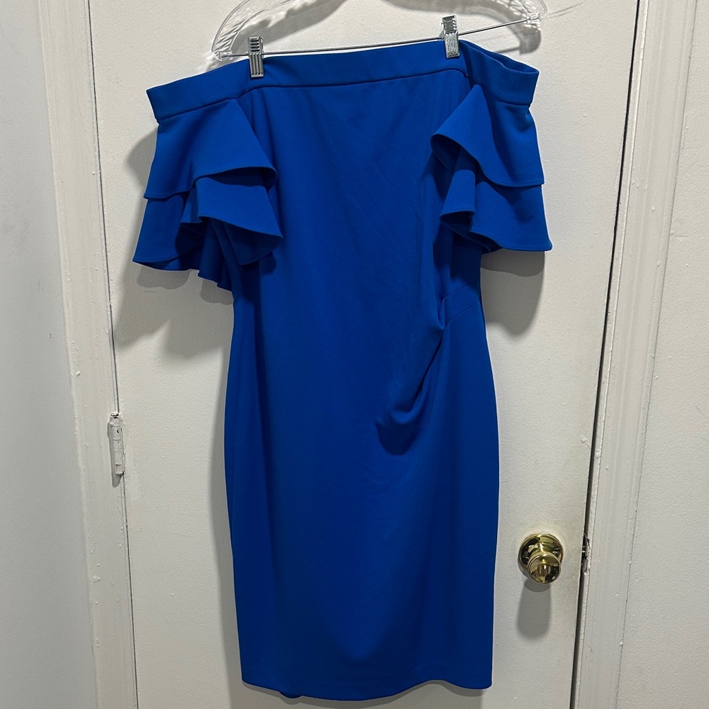Lauren Ralph Lauren Royal Blue Off-Shoulder Dress